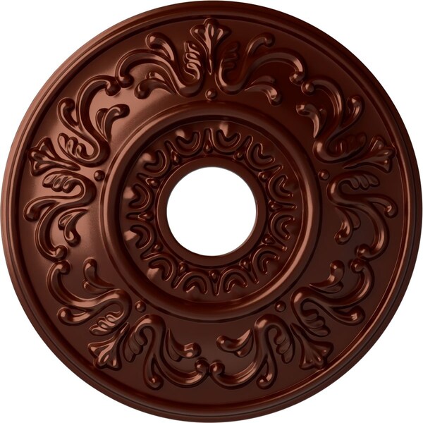 Ekena Millwork Valletta Ceiling Medallion (Fits Canopies up to 3 1/2"), 18"OD x 3 1/2"ID x 1"P, Antique Copper CM18VLACS - main